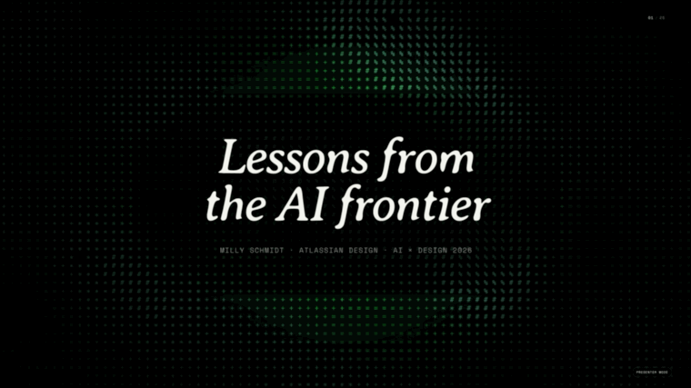 Screenshot of the AI × Design talk website